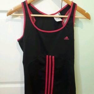 Adidas pink and black athletic tank